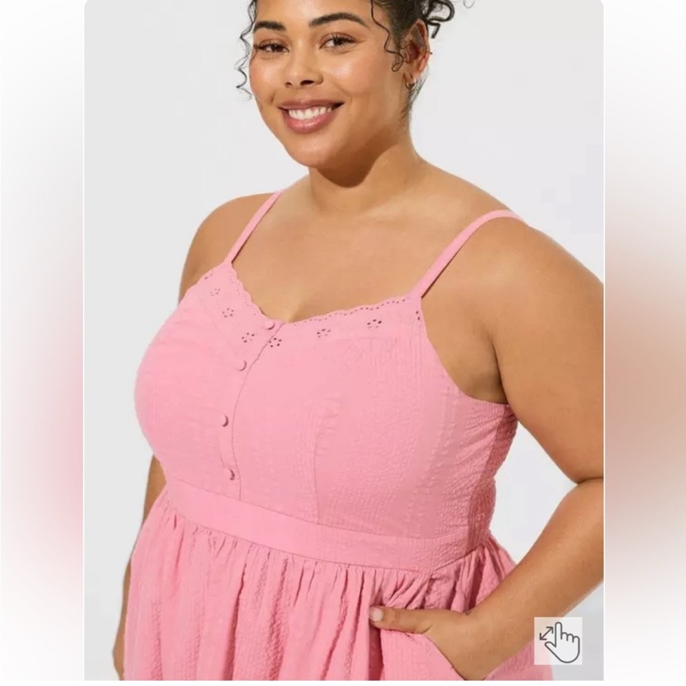 Torrid Pink sleeveless Eyelet Dress